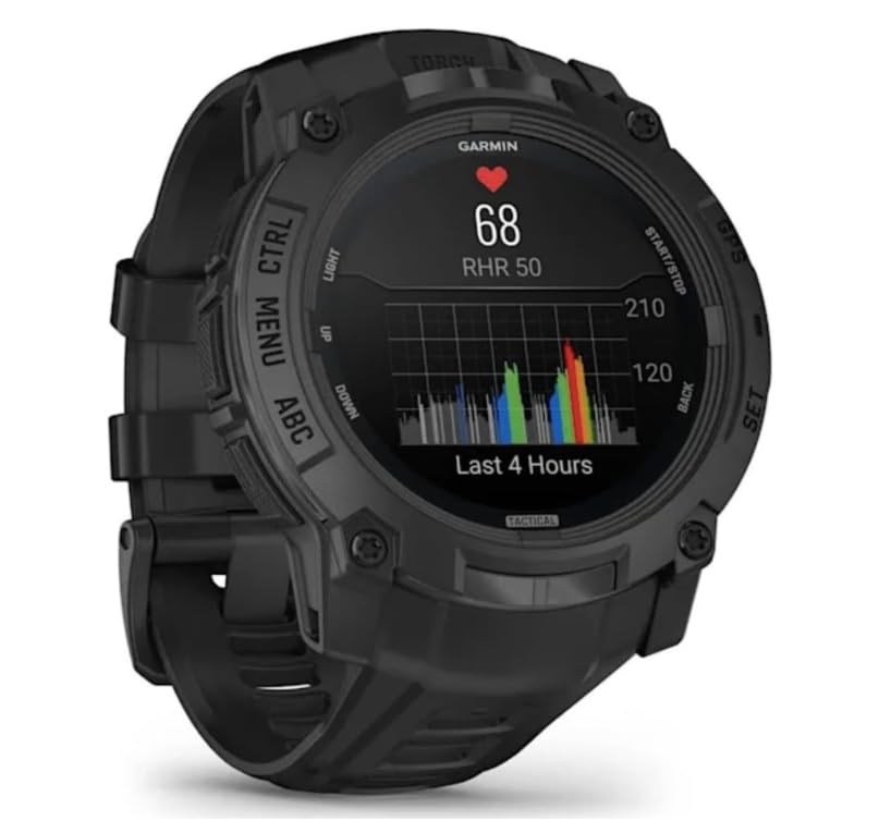 Wearable4U Garmin Instinct 3 Tactical Edition, AMOLED-Display, 50 mm, robuste Outdoor-GPS-Smartwatch, Applied Ballistics Support