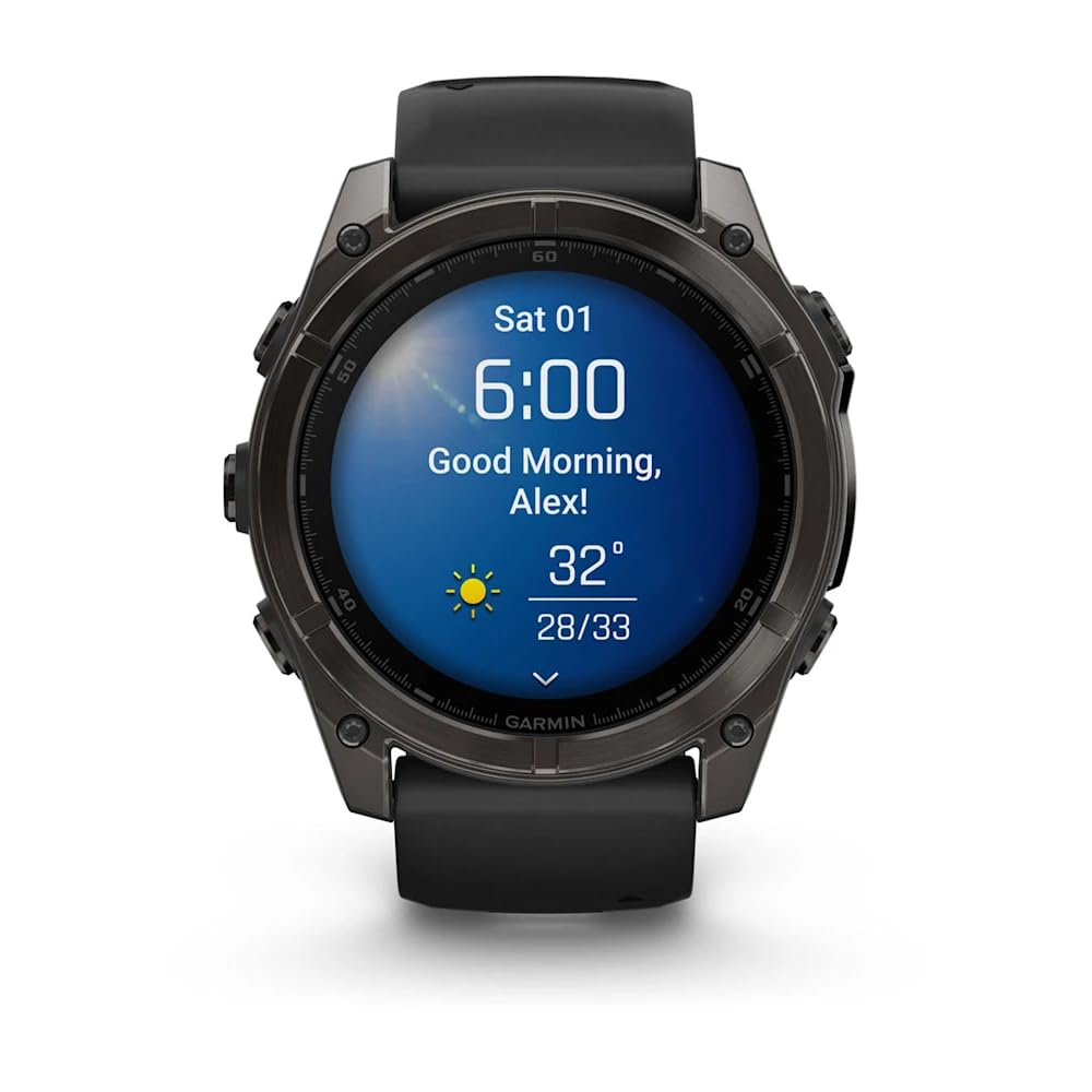 Garmin Amoled Smartwatch Fenix 8-51 MM | Premium Sportuhr mit integrierter LED-Taschenlampe, Lautsprecher und Mikrofon
