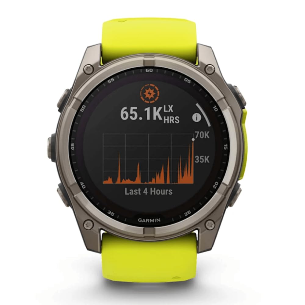 GARMIN Fenix 8–51 mm, Solar, Saphir-Titan, mit Ampello/Graphit-Silikonband