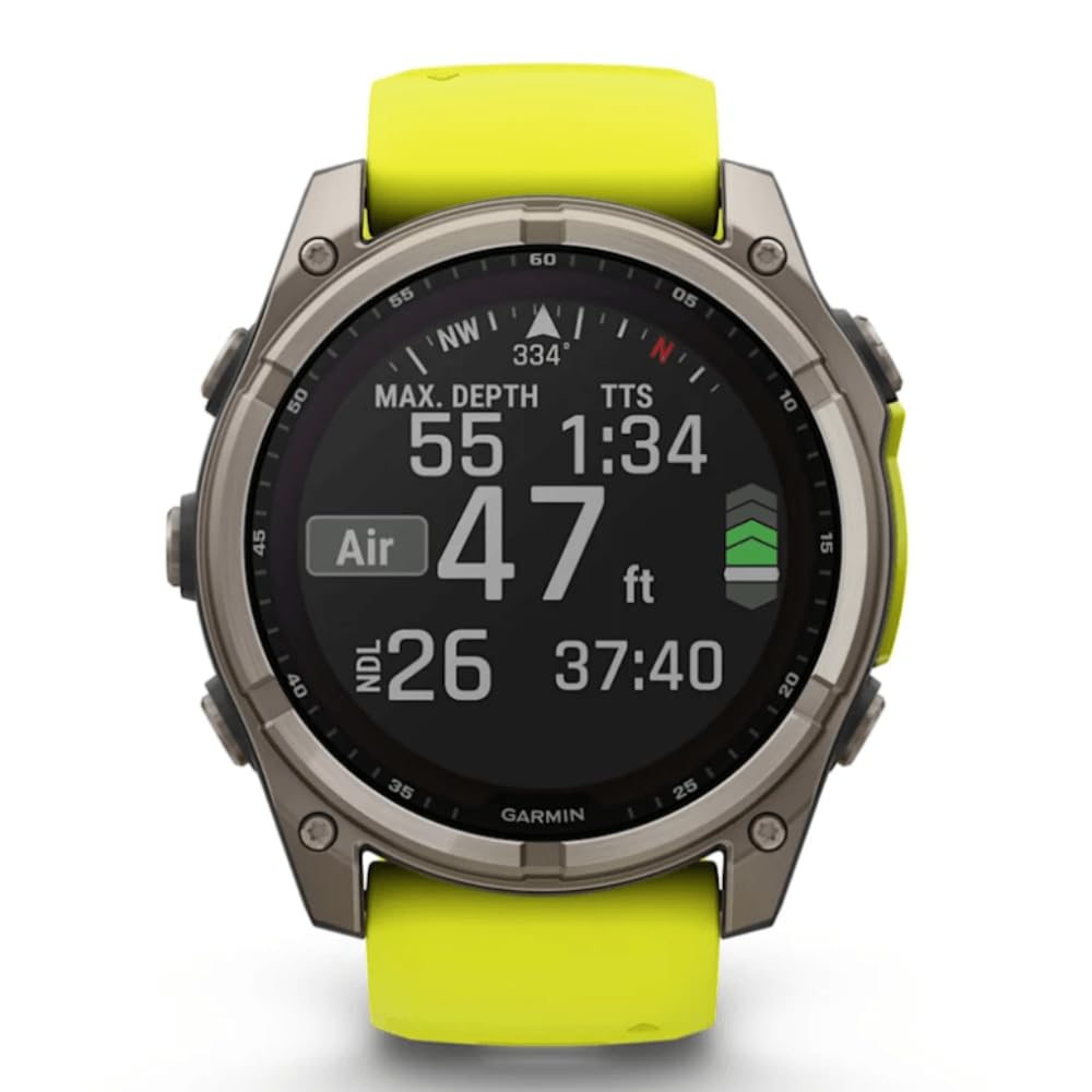 GARMIN Fenix 8–51 mm, Solar, Saphir-Titan, mit Ampello/Graphit-Silikonband