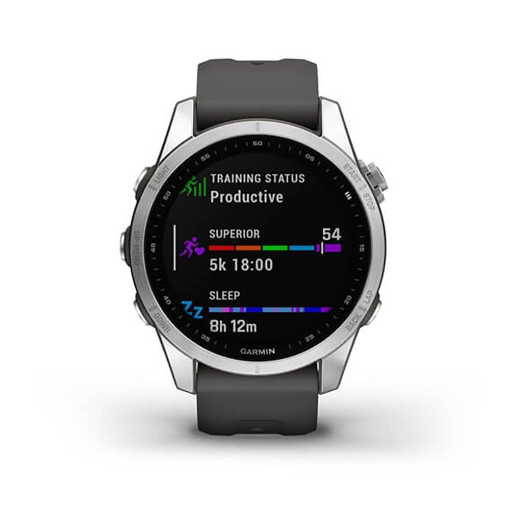 Garmin fenix 7S – schlanke GPS-Multisport-Smartwatch mit 1,2“ Display und Touch-/Tastenbedienung, TOPO-Karten, über 60 Sport-Apps