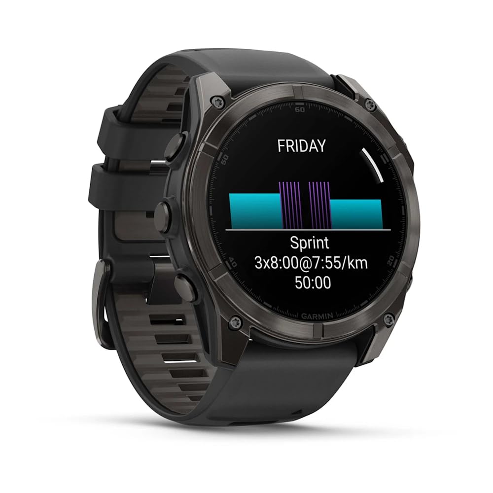 Garmin Amoled Smartwatch Fenix 8-51 MM | Premium Sportuhr mit integrierter LED-Taschenlampe, Lautsprecher und Mikrofon