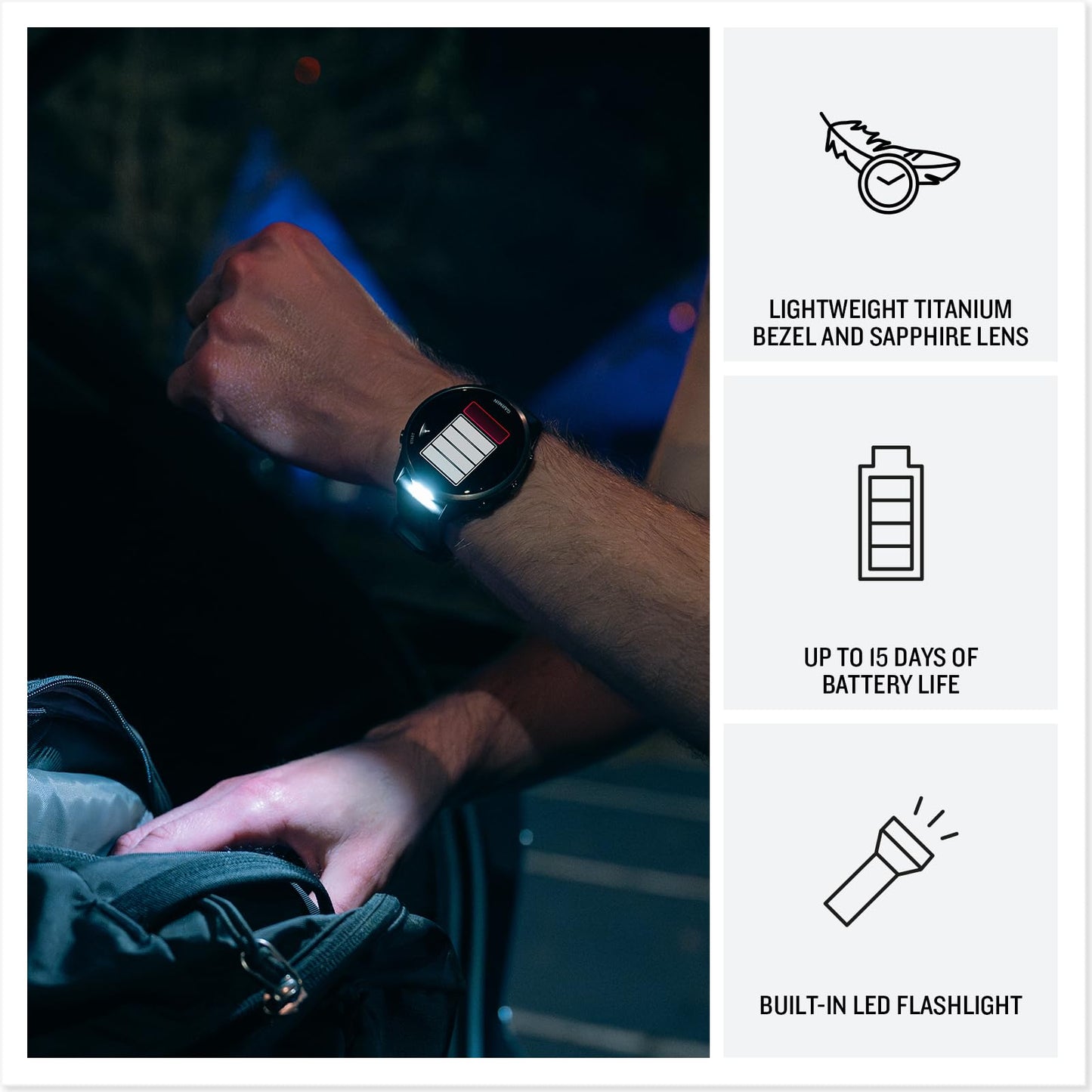 Garmin® Forerunner® 970, Premium GPS Running und Triathlon Smartwatch, AMOLED-Display, integrierte LED-Taschenlampe