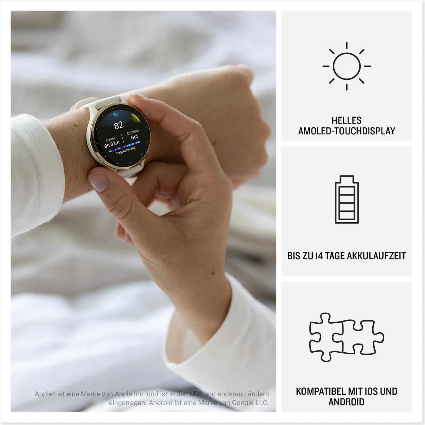 Garmin Venu 3 45mm – Fitness-Smartwatch, 1,4" AMOLED-Touchdisplay, bis zu 14 Tage Akkulaufzeit, 30+ Sport-Apps, Bluetooth Telefonie und Sprachassistenz, Garmin Music, GarminPay, Rollstuhlmodus