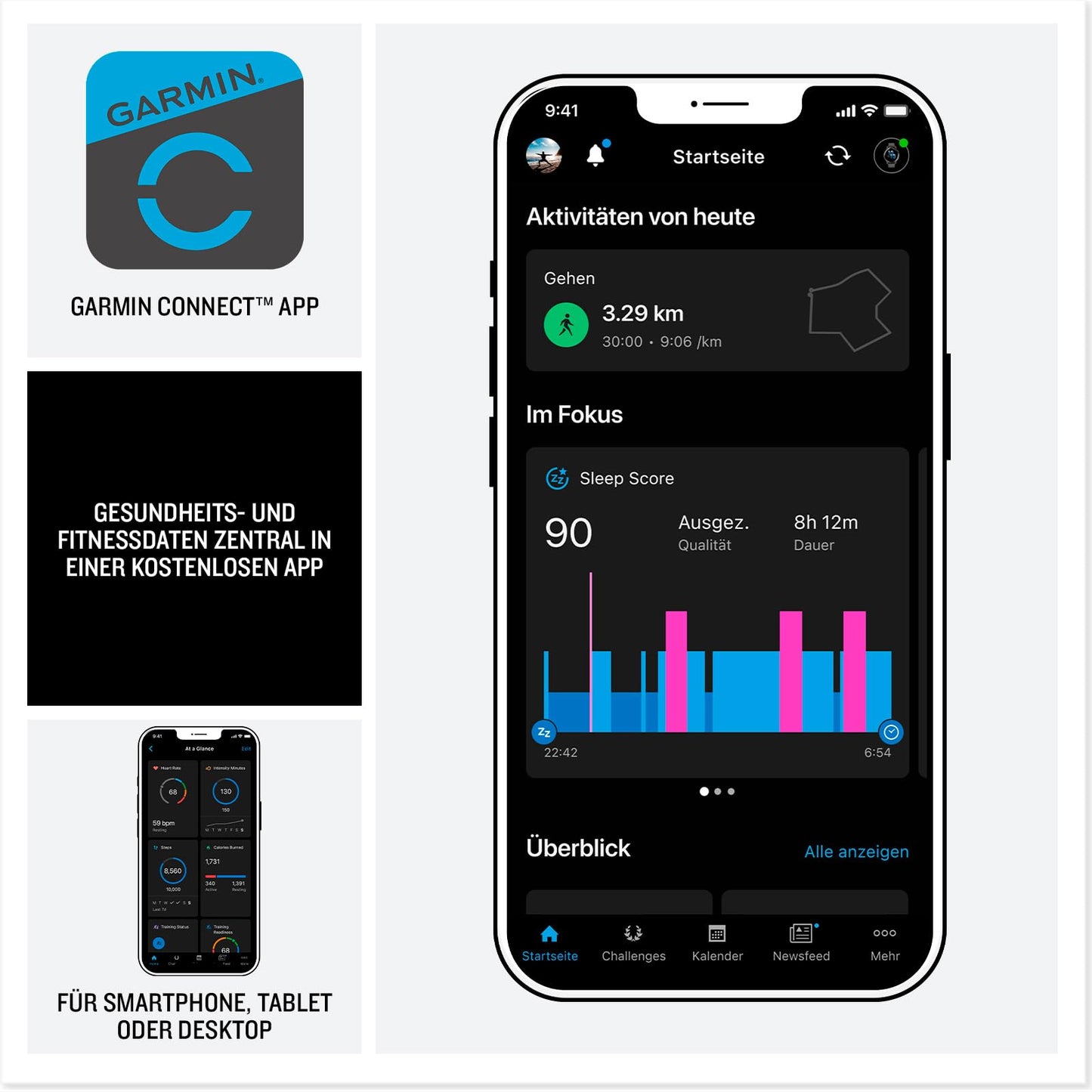 Garmin vívoactive 6 42mm - Fitness-Smartwatch, 1,2"-AMOLED-Touchdisplay, bis zu 11 Tage Akkulaufzeit, 80+ Sport-Apps, Trainingsoptionen, Gesundheitsfunktionen, Smart Notifications, GarminPay
