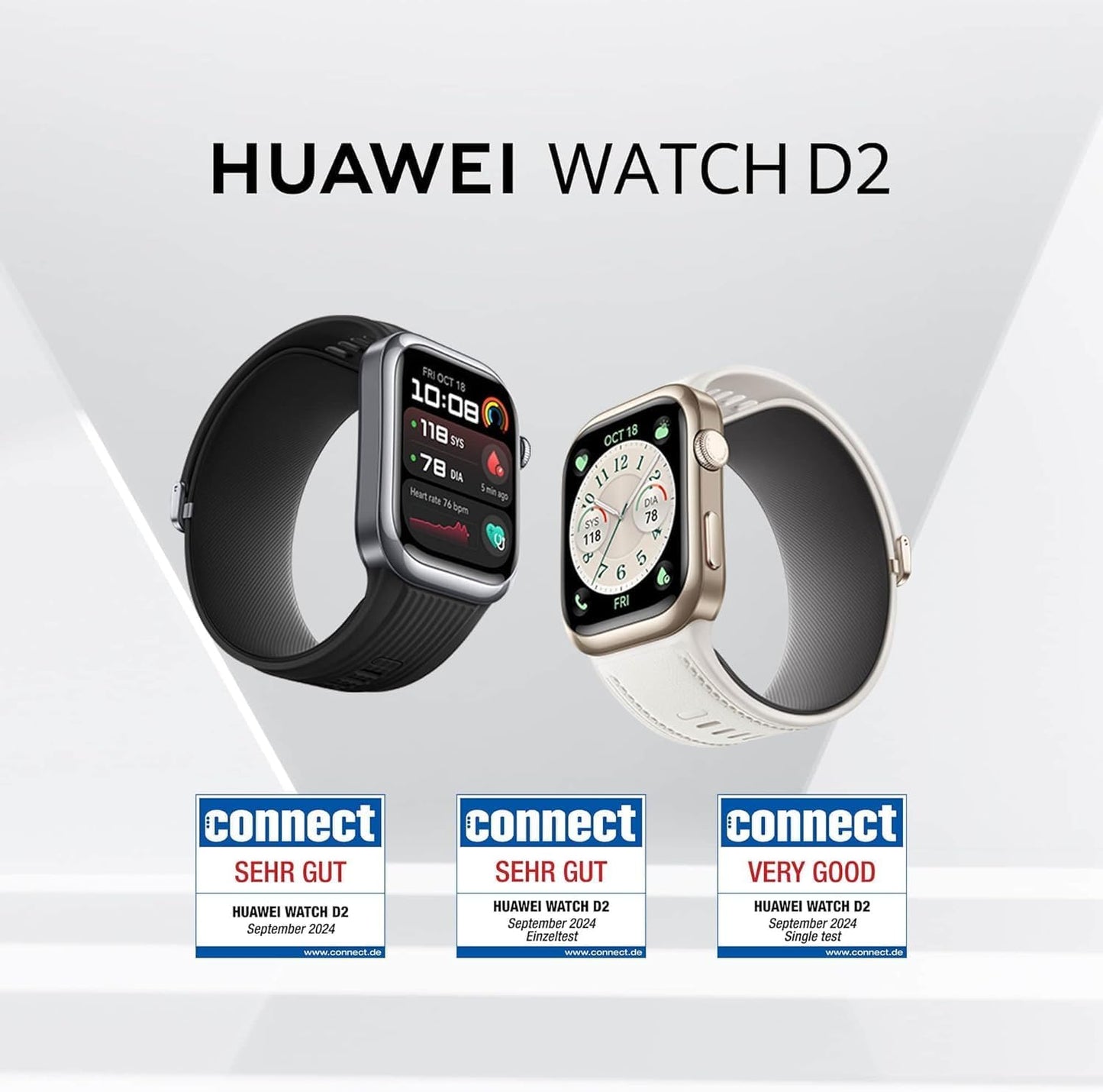 HUAWEI Watch D2 Smartwatch, 1,82" AMOLED-Display, Ambulante Blutdruckmessung, schlankes Design, EKG, smarte Lifestyle-Funktionen