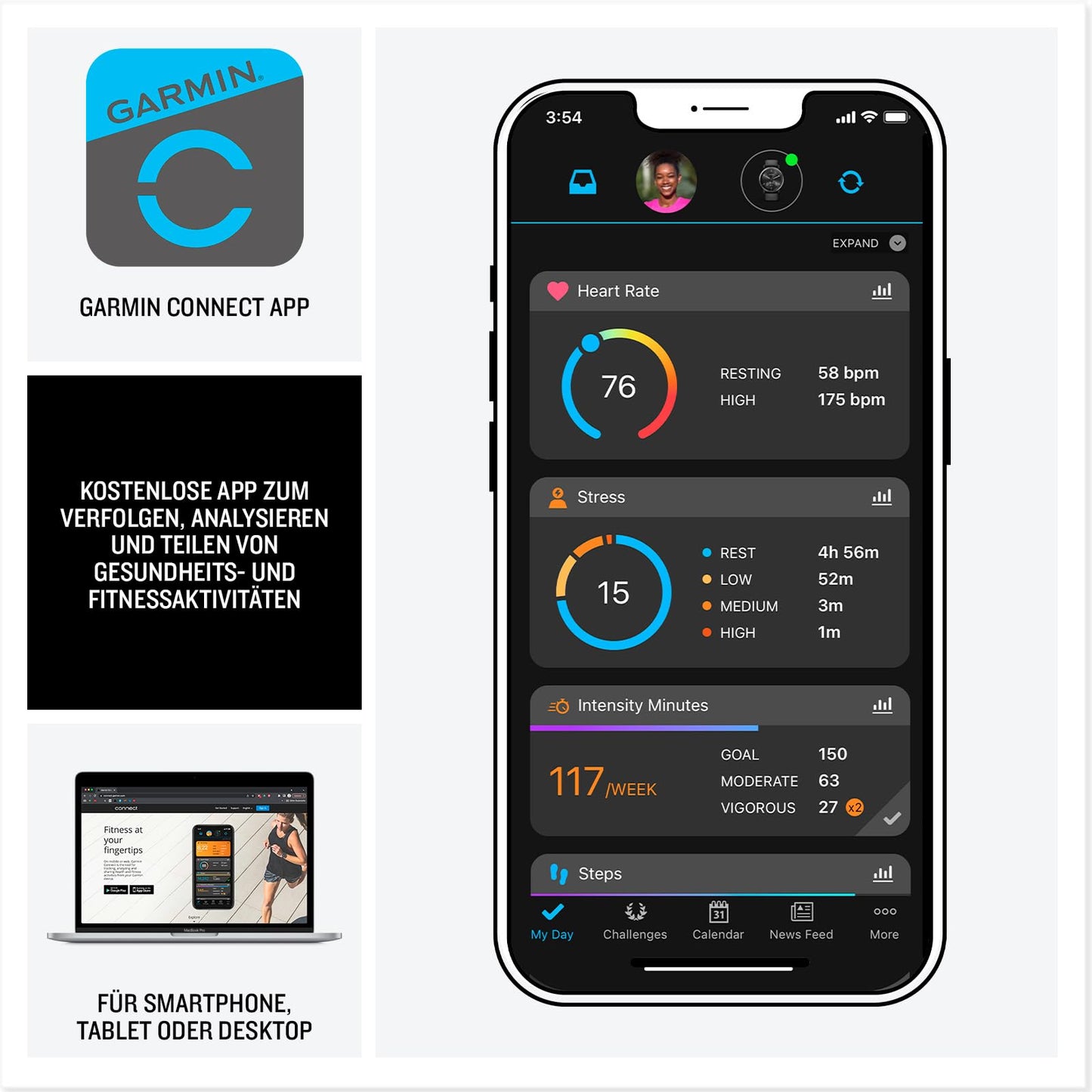 Garmin Forerunner 165 Music 43mm - Lauf-Smartwatch, 1,2" AMOLED Touchscreen, bis zu 11 Tage Akkulaufzeit, 25+ Sport-Apps