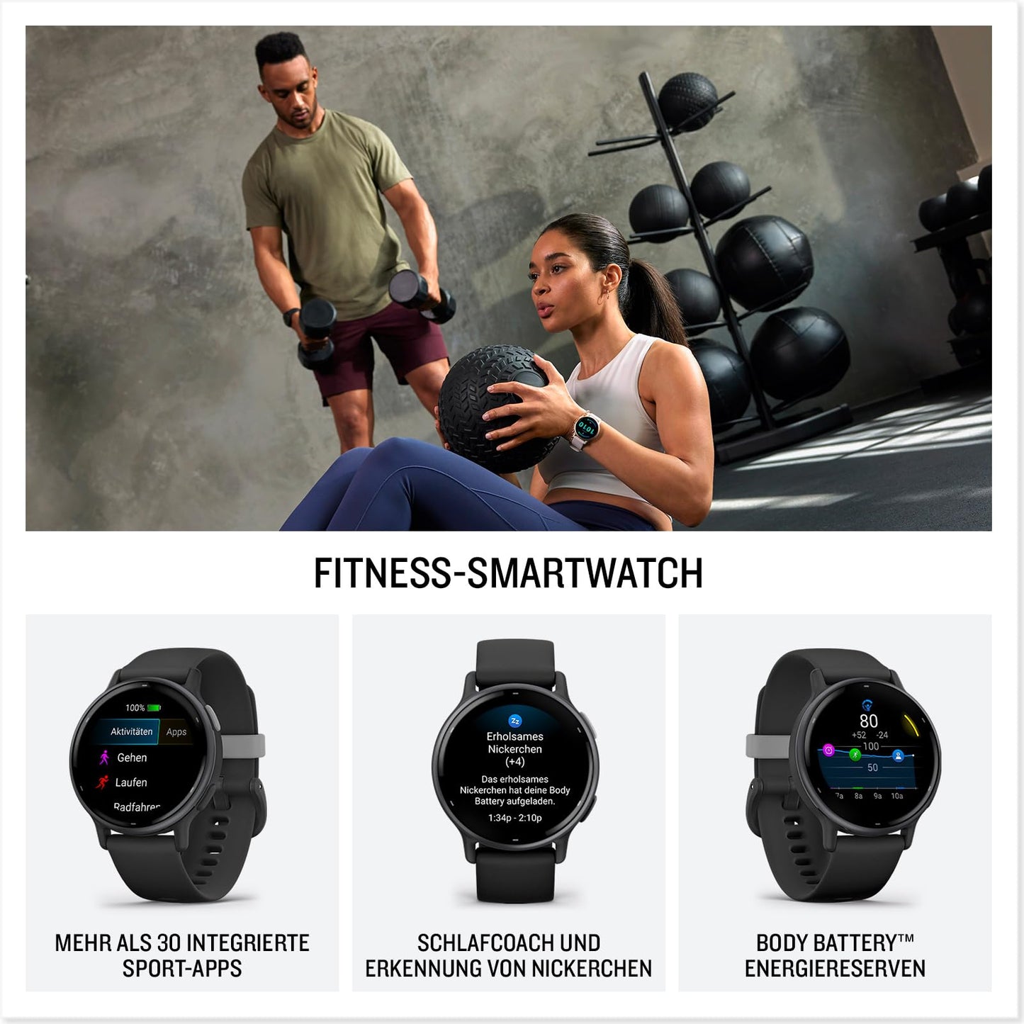 Garmin Vivoactive 5 - GPS-Smartwatch mit 1,2" AMOLED Touchdisplay, Fitness- und Gesundheits- und Musikfunktionen