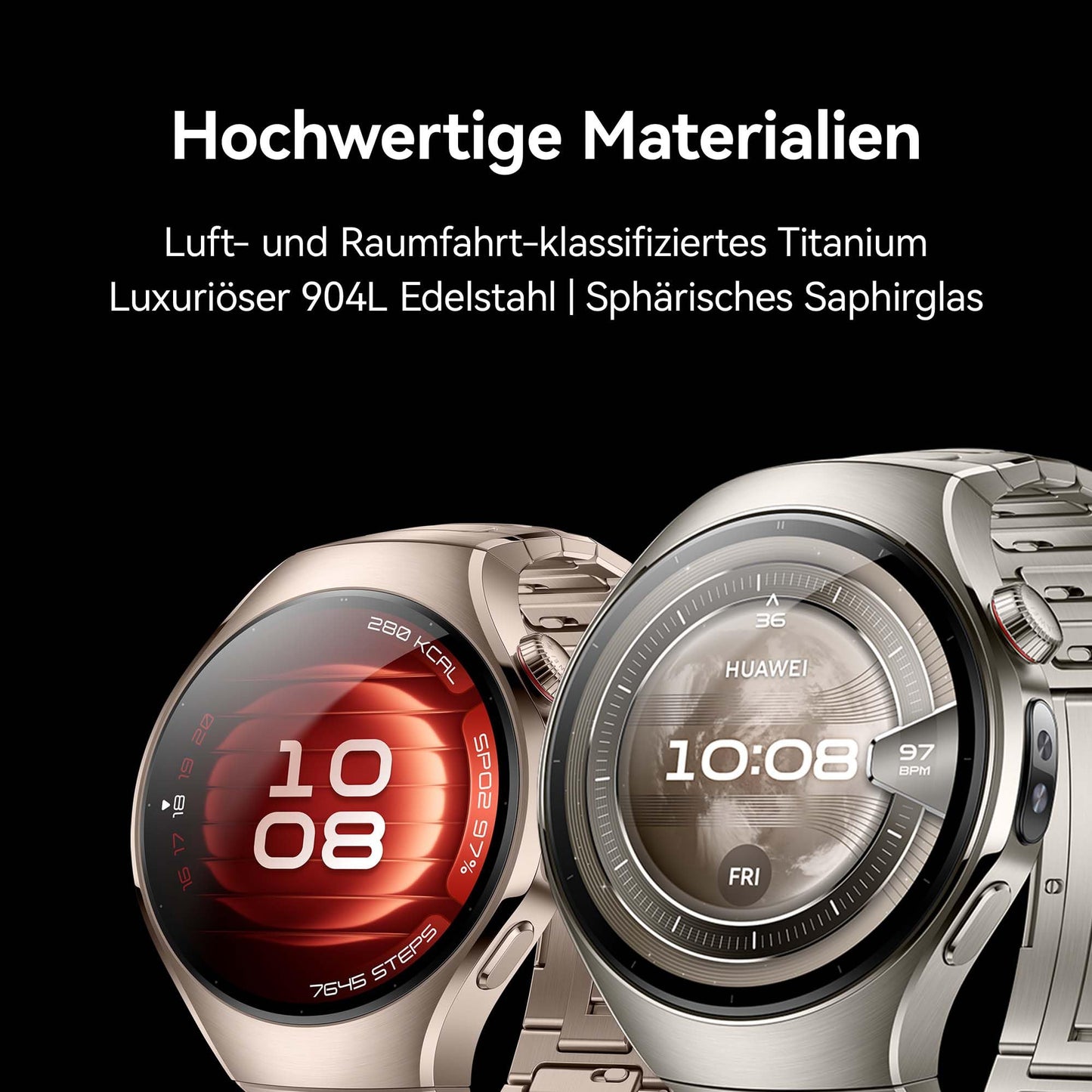 HUAWEI Watch 5 Smartwatch Herren Damen, Health Glance, 5ATM Wasserdicht, GPS, SpO2 an der Fingerspitze, Kompatibel mit Android™ & iOS, Saphirglas, 30 Monate Garantie, 46mm, Silber