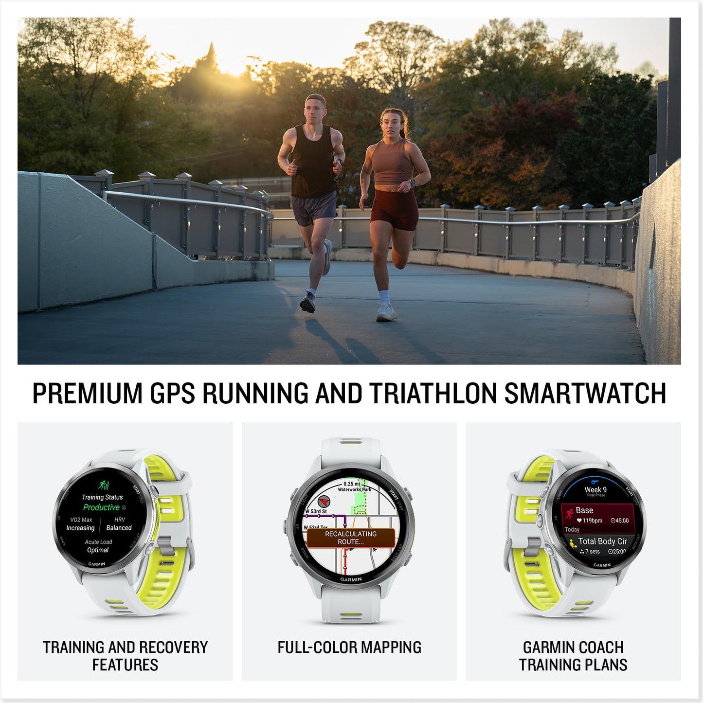 Garmin® Forerunner® 970, Premium GPS Running und Triathlon Smartwatch, AMOLED-Display, integrierte LED-Taschenlampe