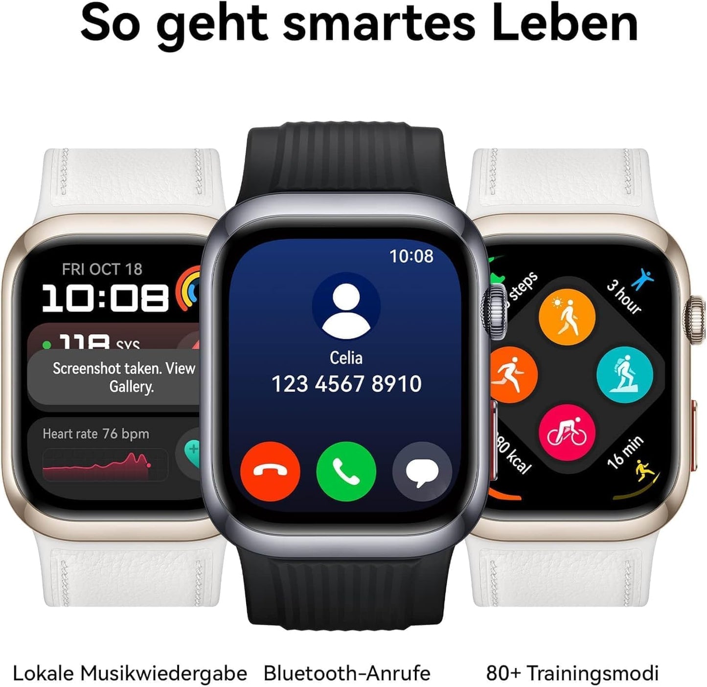 HUAWEI Watch D2 Smartwatch, 1,82" AMOLED-Display, Ambulante Blutdruckmessung, schlankes Design, EKG, smarte Lifestyle-Funktionen