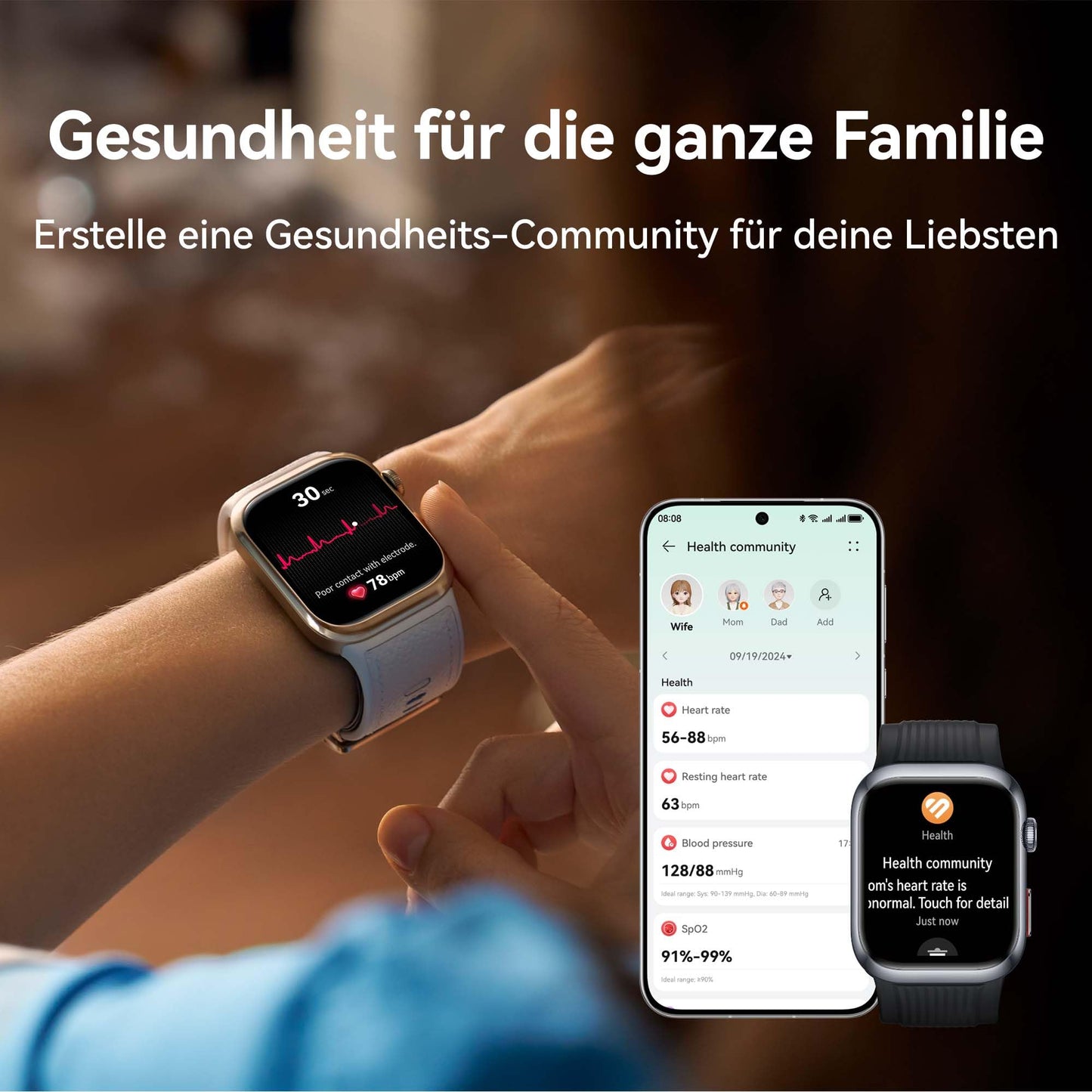 HUAWEI Watch D2 Smartwatch, 1,82" AMOLED-Display, Ambulante Blutdruckmessung, schlankes Design, EKG, smarte Lifestyle-Funktionen