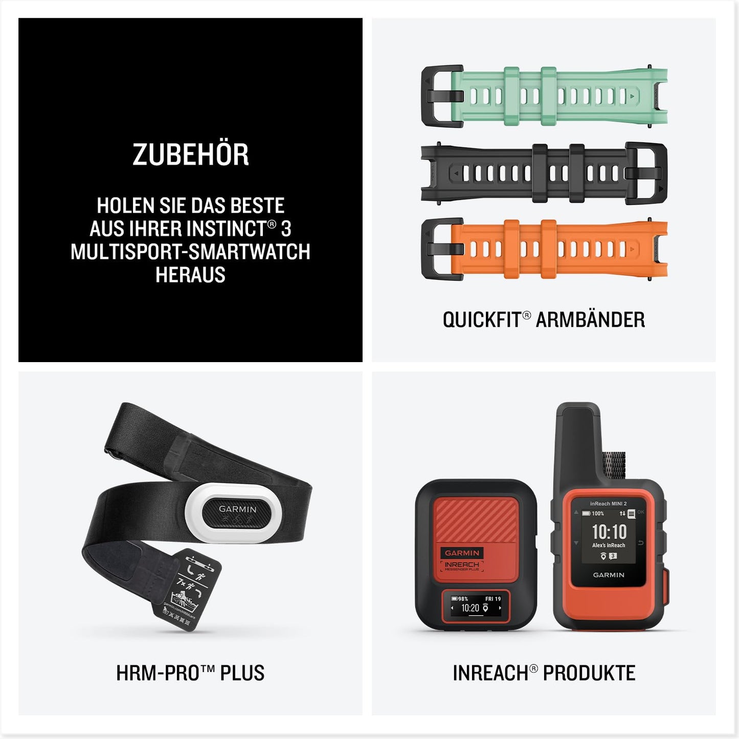 Garmin Instinct 3 45mm AMOLED – Multisport-Smartwatch, 1,2" Display, bis zu 18 Tage Akkulaufzeit, 80+ Sport-Apps, Navigationsfunktion, smarte Features, LED-Taschenlampe, wasserdicht