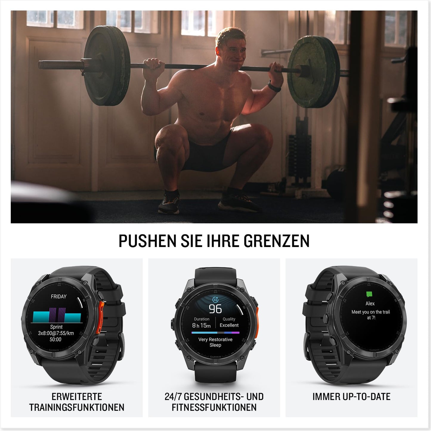 Garmin fēnix 8 51mm – GPS-Multisport-Smartwatch mit 1,4" AMOLED Touch-/Tastendisplay, Taschenlampe, TOPO-Karten