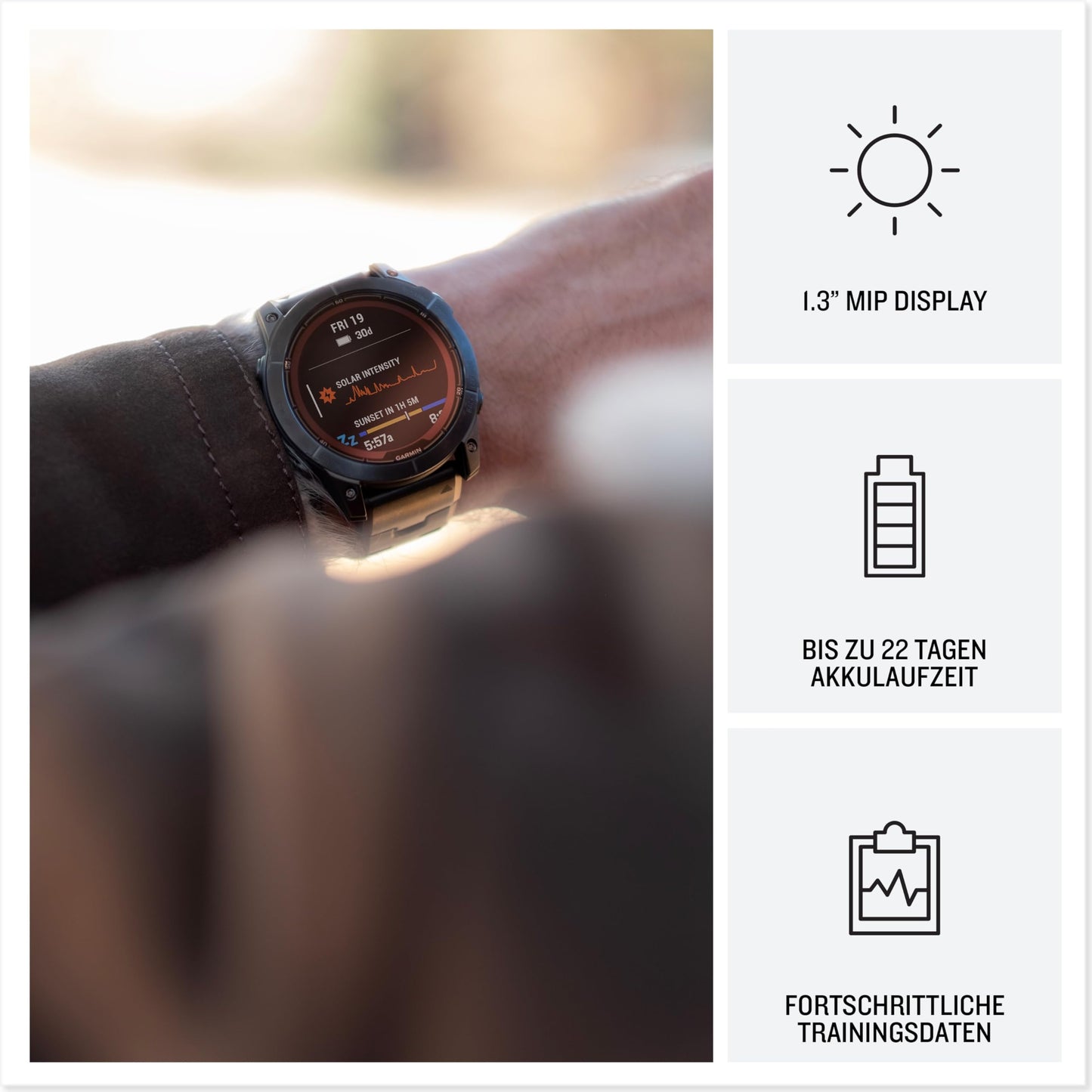 Garmin fēnix 7 Pro – GPS-Multisport-Smartwatch mit Solarladelinse, Farbdisplay und Touch-/Tastenbedienung, TOPO-Karten