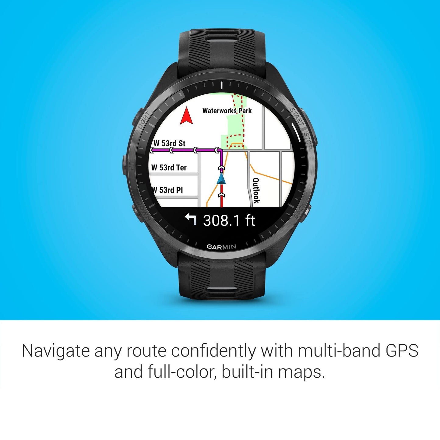 Garmin Forerunner® 965 Lauf-Smartwatch, buntes AMOLED-Display, Trainingsmessungen