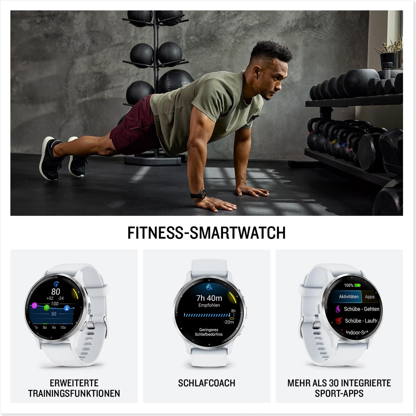 Garmin Venu 3 45mm – Fitness-Smartwatch, 1,4" AMOLED-Touchdisplay, bis zu 14 Tage Akkulaufzeit, 30+ Sport-Apps, Bluetooth Telefonie und Sprachassistenz, Garmin Music, GarminPay, Rollstuhlmodus