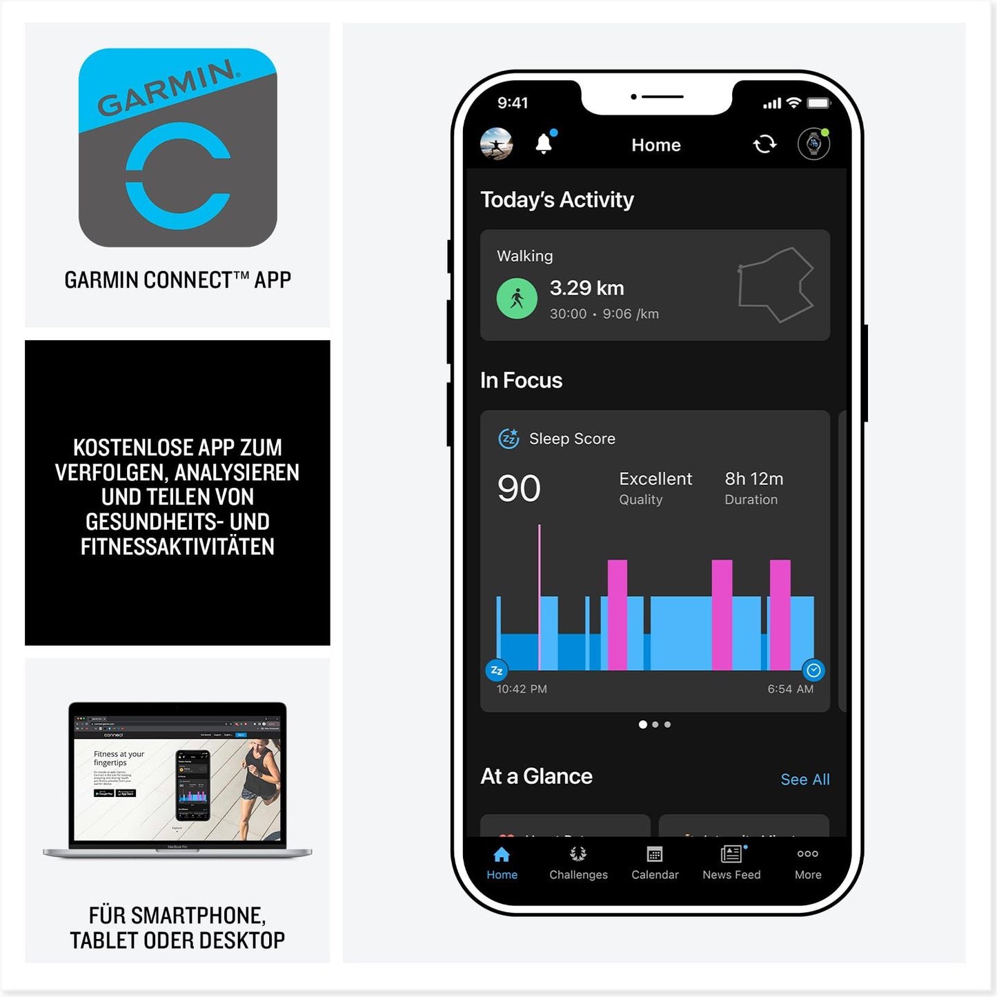 Garmin Instinct 3 45mm AMOLED – Multisport-Smartwatch, 1,2" Display, bis zu 18 Tage Akkulaufzeit, 80+ Sport-Apps, Navigationsfunktion, smarte Features, LED-Taschenlampe, wasserdicht
