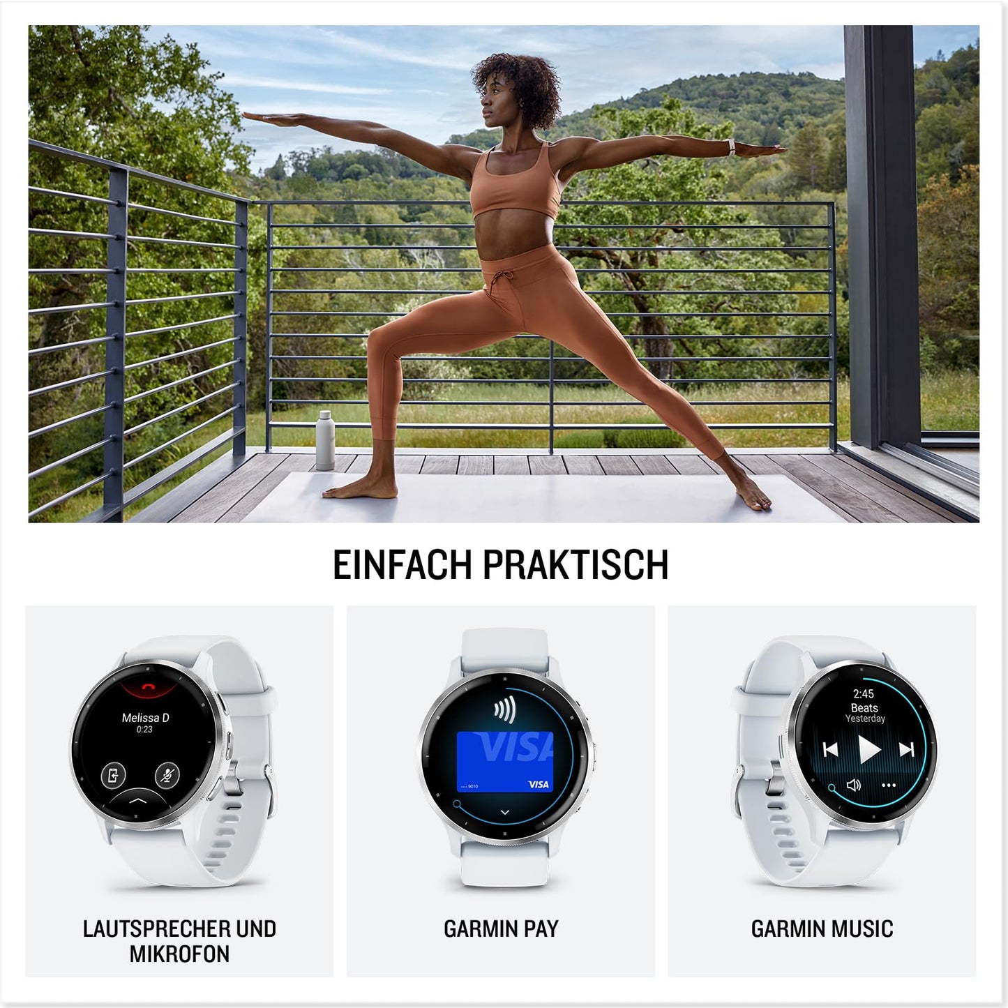 Garmin Venu 3 45mm – Fitness-Smartwatch, 1,4" AMOLED-Touchdisplay, bis zu 14 Tage Akkulaufzeit, 30+ Sport-Apps, Bluetooth Telefonie und Sprachassistenz, Garmin Music, GarminPay, Rollstuhlmodus
