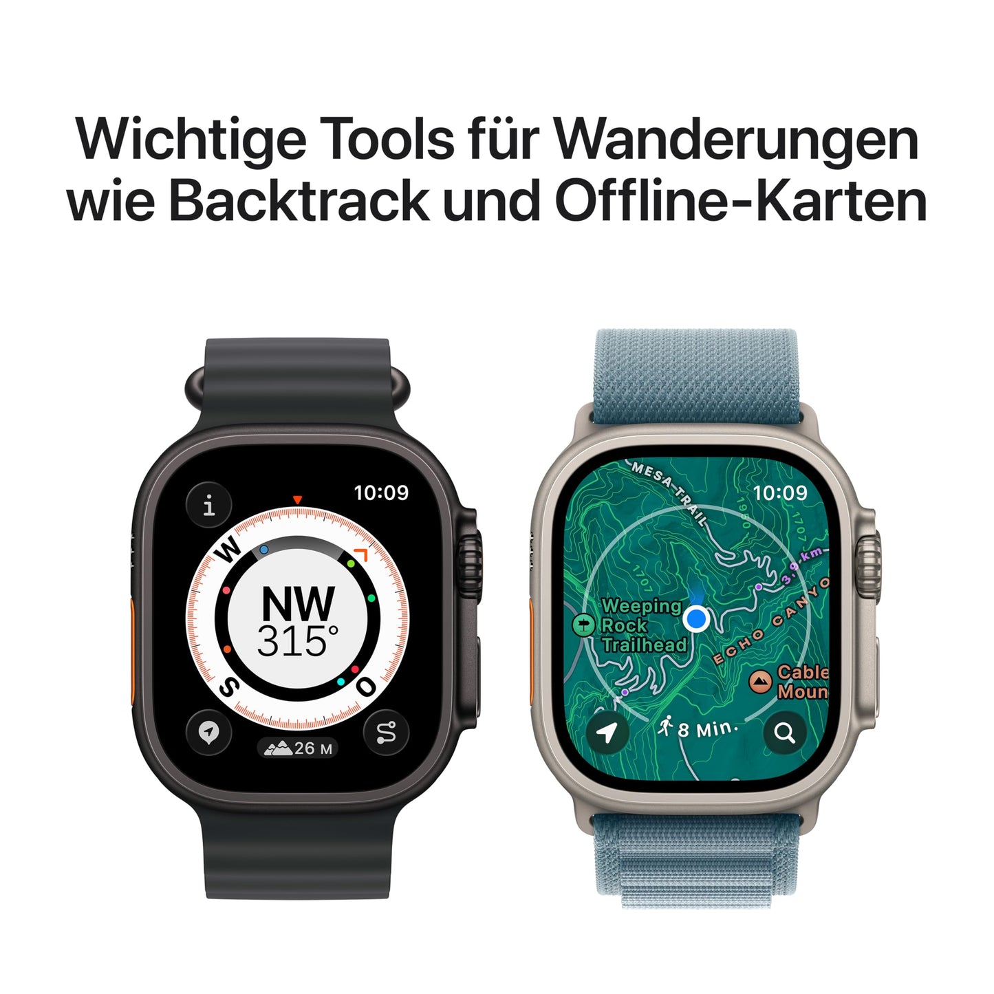 Apple Watch Ultra 3 GPS + Cellular 49 mm Premium Smartwatch für Lauftraining und Kombinationssport mit robustem Titangehäuse