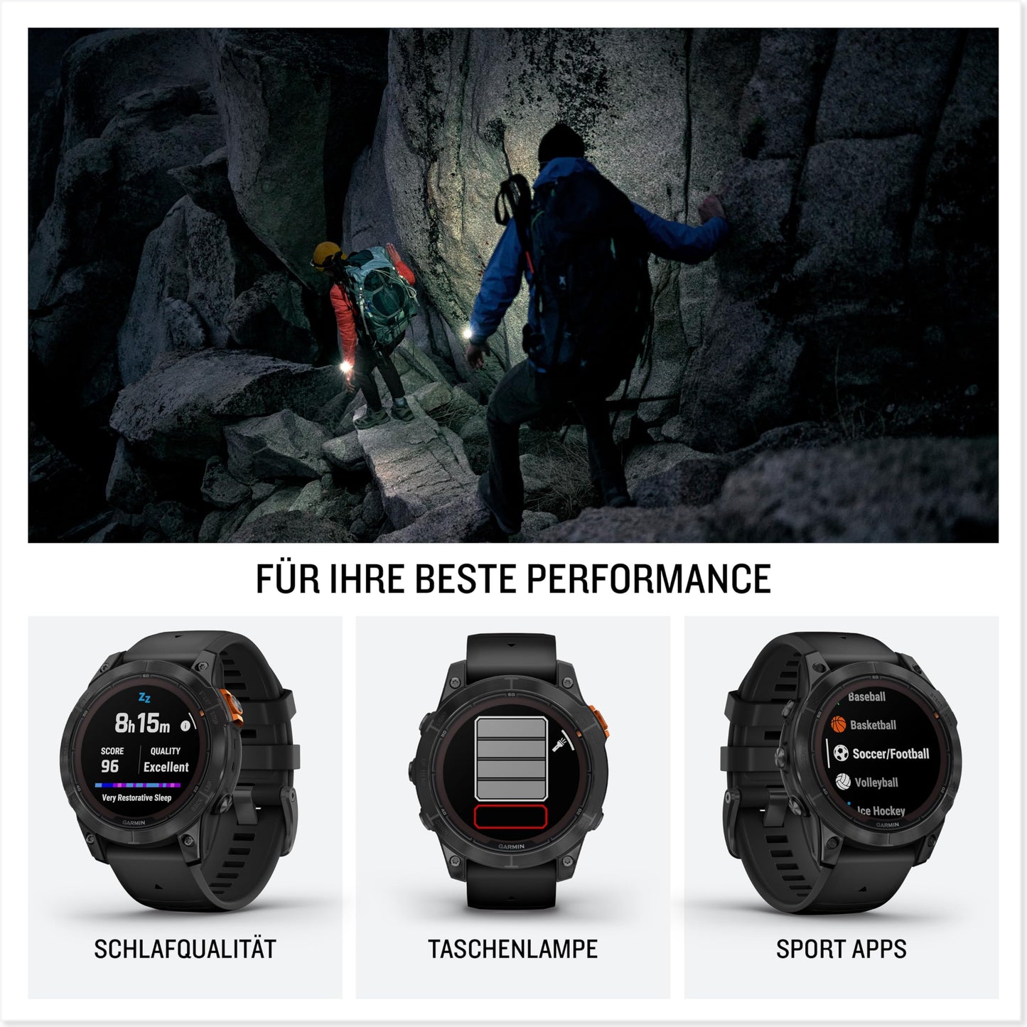 Garmin fēnix 7 Pro – GPS-Multisport-Smartwatch mit Solarladelinse, Farbdisplay und Touch-/Tastenbedienung, TOPO-Karten