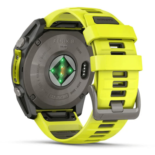 GARMIN Fenix 8–51 mm, Solar, Saphir-Titan, mit Ampello/Graphit-Silikonband