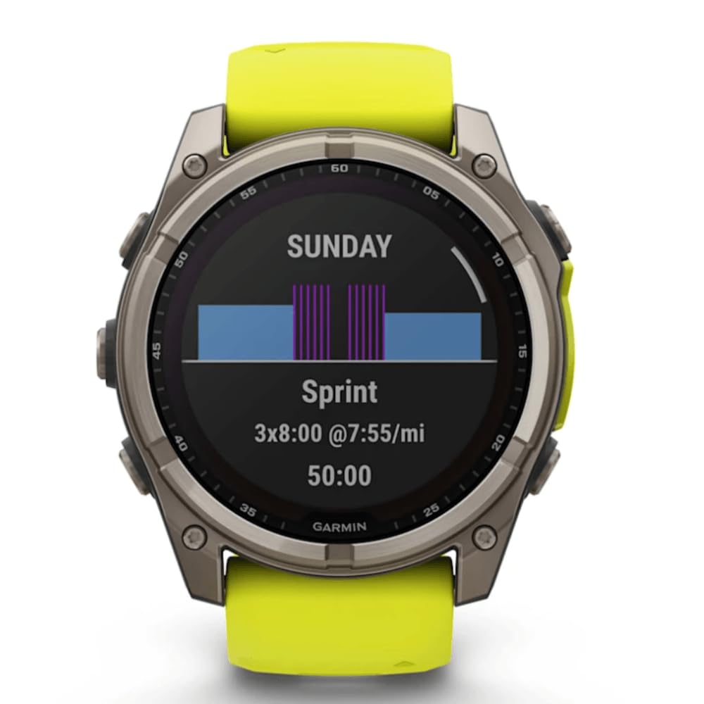 GARMIN Fenix 8–51 mm, Solar, Saphir-Titan, mit Ampello/Graphit-Silikonband