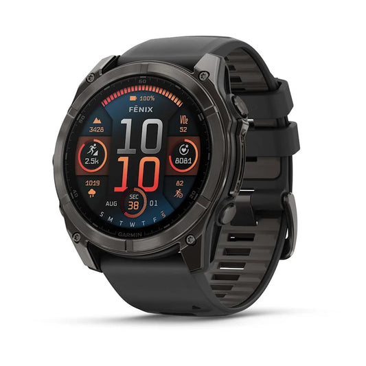 Garmin Amoled Smartwatch Fenix 8-51 MM | Premium Sportuhr mit integrierter LED-Taschenlampe, Lautsprecher und Mikrofon