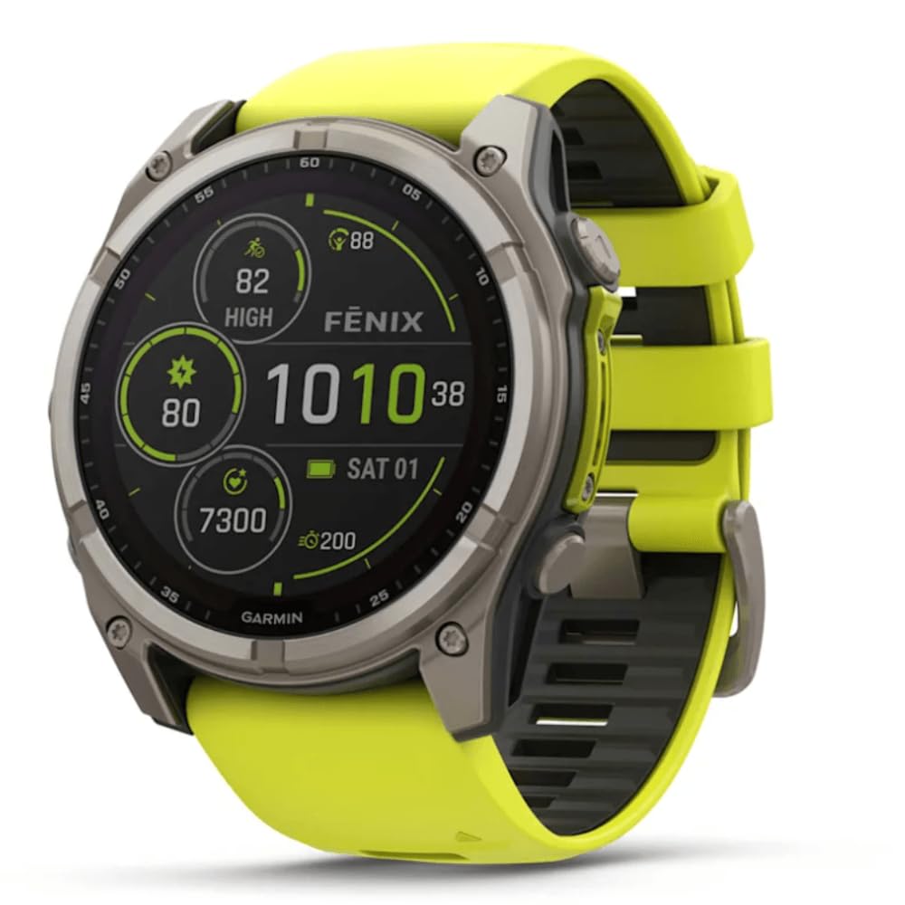 GARMIN Fenix 8–51 mm, Solar, Saphir-Titan, mit Ampello/Graphit-Silikonband