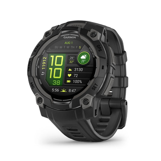 Garmin Instinct 3 45mm AMOLED – Multisport-Smartwatch, 1,2" Display, bis zu 18 Tage Akkulaufzeit, 80+ Sport-Apps, Navigationsfunktion, smarte Features, LED-Taschenlampe, wasserdicht
