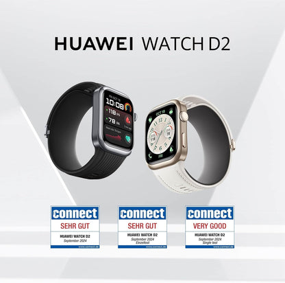 HUAWEI Watch D2 Smartwatch, 1,82" AMOLED-Display, Ambulante Blutdruckmessung, schlankes Design, EKG, smarte Lifestyle-Funktionen