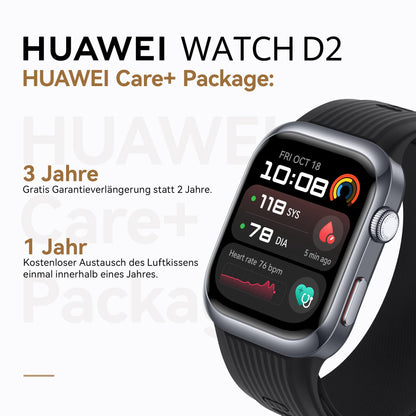HUAWEI Watch D2 Smartwatch, 1,82" AMOLED-Display, Ambulante Blutdruckmessung, schlankes Design, EKG, smarte Lifestyle-Funktionen