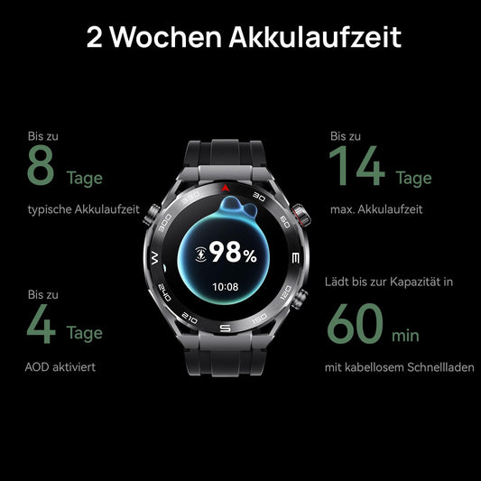 HUAWEI Watch Ultimate Smartwatch, Premium-Metall-Optik, EKG-Analyse, Golfplatz-Karten, 100 m Wasserdichtigkeit, bis zu 14 Tage Akkulaufzeit, GPS