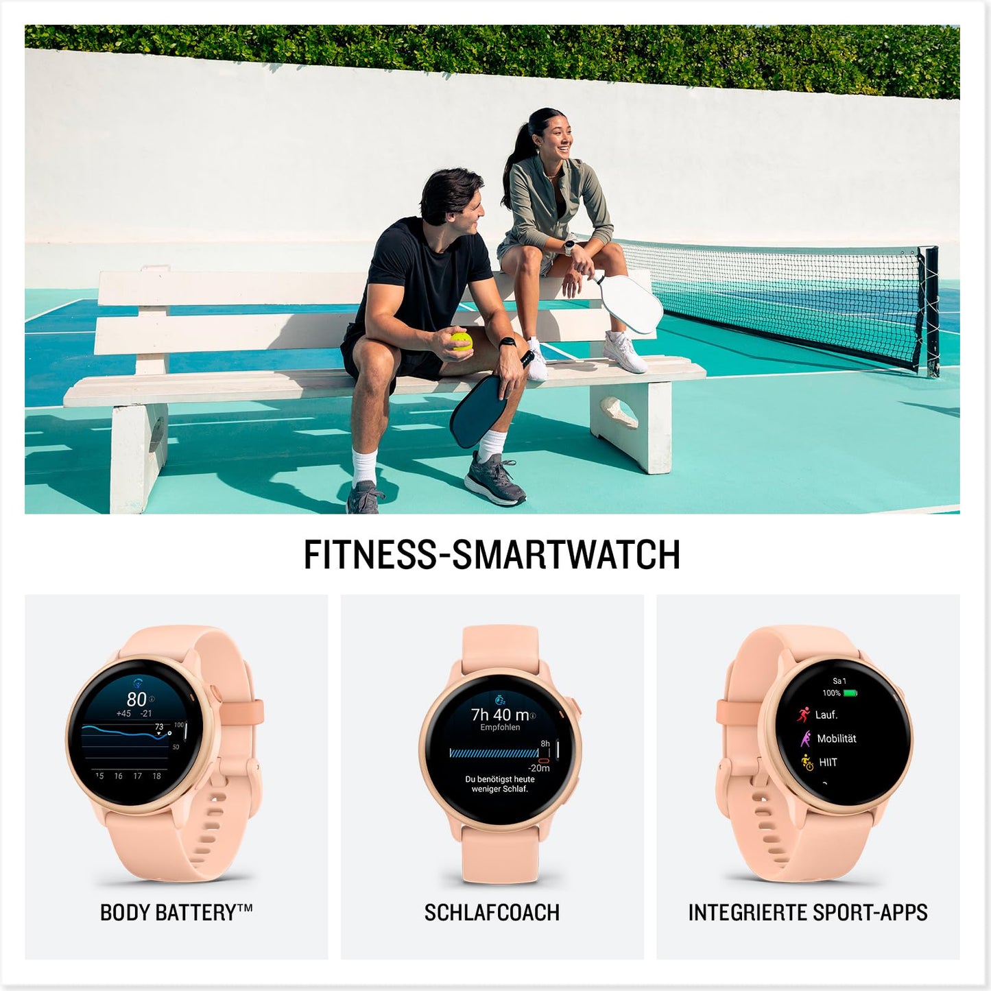 Garmin vívoactive 6 42mm - Fitness-Smartwatch, 1,2"-AMOLED-Touchdisplay, bis zu 11 Tage Akkulaufzeit, 80+ Sport-Apps, Trainingsoptionen, Gesundheitsfunktionen, Smart Notifications, GarminPay