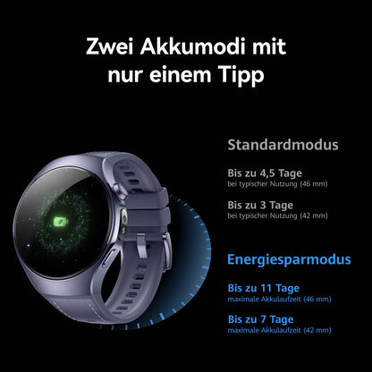 HUAWEI Watch 5 Smartwatch Herren Damen, Health Glance, 5ATM Wasserdicht, GPS, SpO2 an der Fingerspitze, Kompatibel mit Android™ & iOS, Saphirglas, 30 Monate Garantie, 46mm, Silber