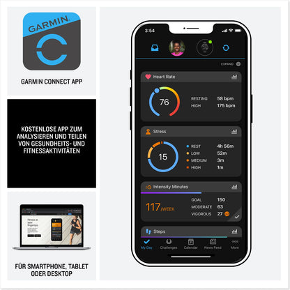 Garmin Venu 3 45mm – Fitness-Smartwatch, 1,4" AMOLED-Touchdisplay, bis zu 14 Tage Akkulaufzeit, 30+ Sport-Apps, Bluetooth Telefonie und Sprachassistenz, Garmin Music, GarminPay, Rollstuhlmodus