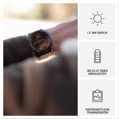 Garmin fēnix 7 Pro – GPS-Multisport-Smartwatch mit Solarladelinse, Farbdisplay und Touch-/Tastenbedienung, TOPO-Karten