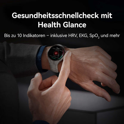 HUAWEI Watch 5 Smartwatch Herren Damen, Health Glance, 5ATM Wasserdicht, GPS, SpO2 an der Fingerspitze, Kompatibel mit Android™ & iOS, Saphirglas, 30 Monate Garantie, 46mm, Silber