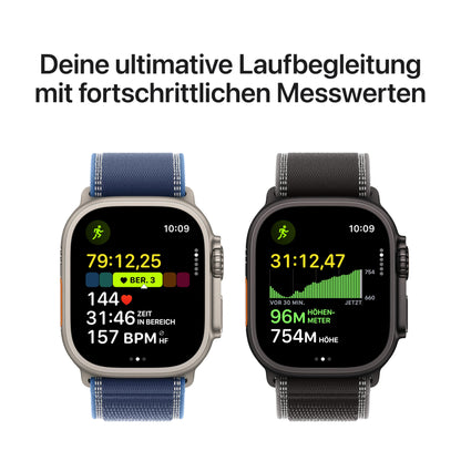 Apple Watch Ultra 3 GPS + Cellular 49 mm Premium Smartwatch für Lauftraining und Kombinationssport mit robustem Titangehäuse