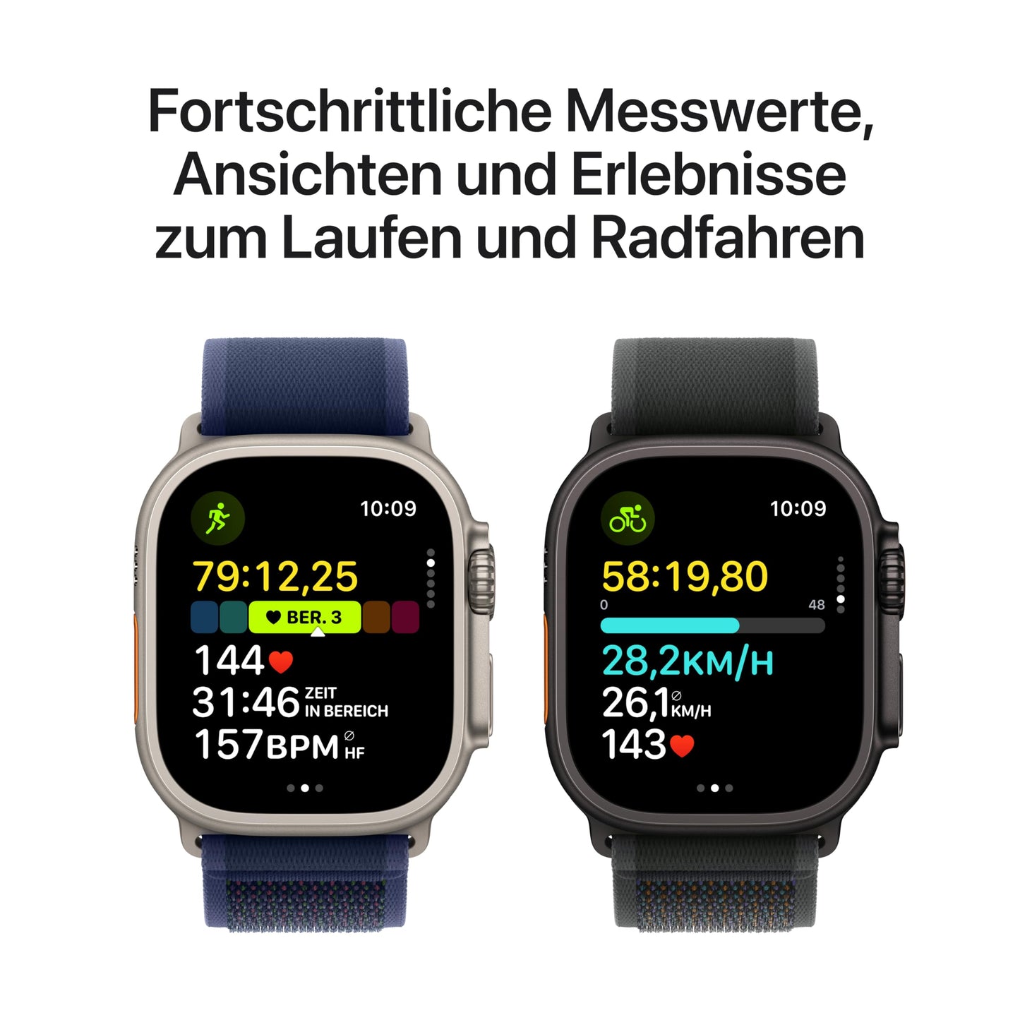 Apple Watch Ultra 2 (GPS + Cellular 49 mm) Smartwatch, Sportuhr mit Titangehäuse in Schwarz und Trail Loop in Schwarz (M/L)