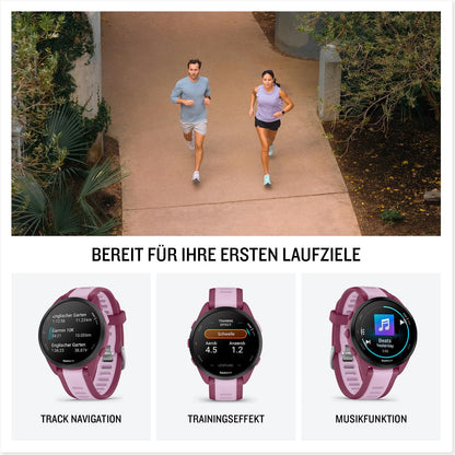 Garmin Forerunner 165 Music 43mm - Lauf-Smartwatch, 1,2" AMOLED Touchscreen, bis zu 11 Tage Akkulaufzeit, 25+ Sport-Apps